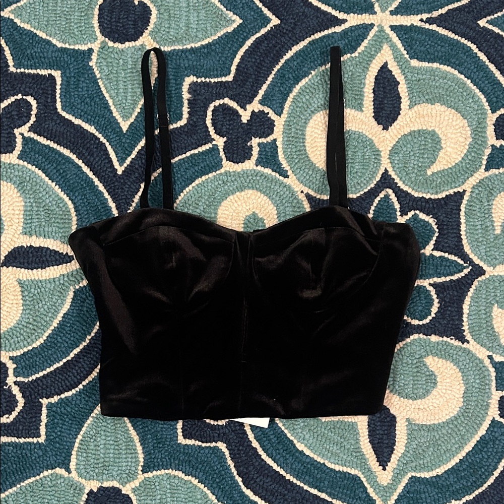 Zara Black Satin Bustier
